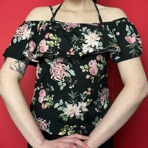 Magazine / Floral milkmaid style over the shoulder top​​​​​​​​​​​​​​​